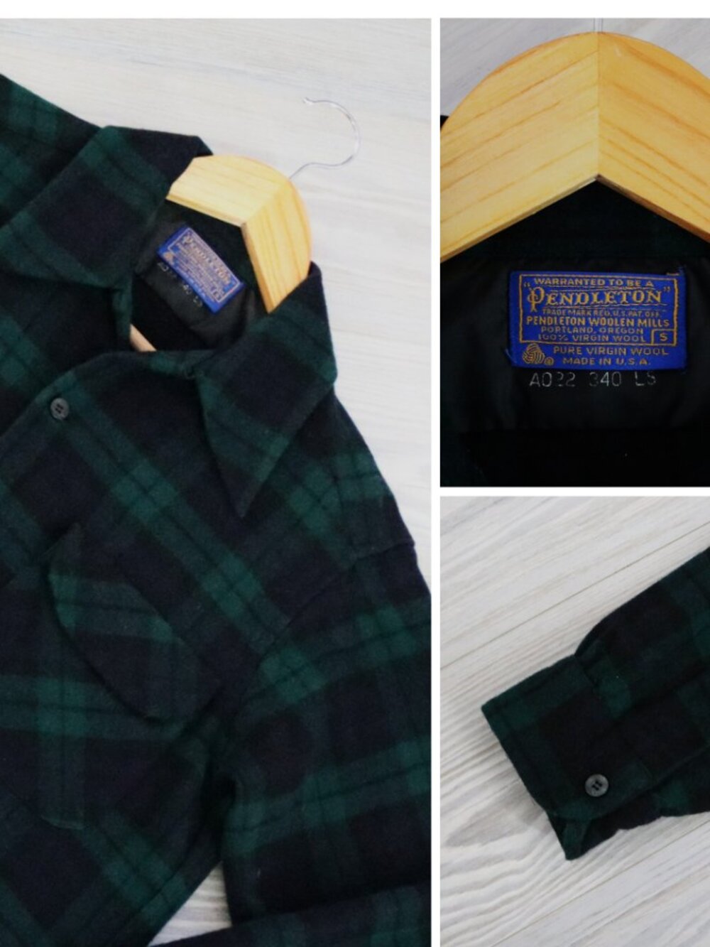 Pendleton Mens Original Board Shirt Wool Flannel Loop Camp Collar Vintage Size S